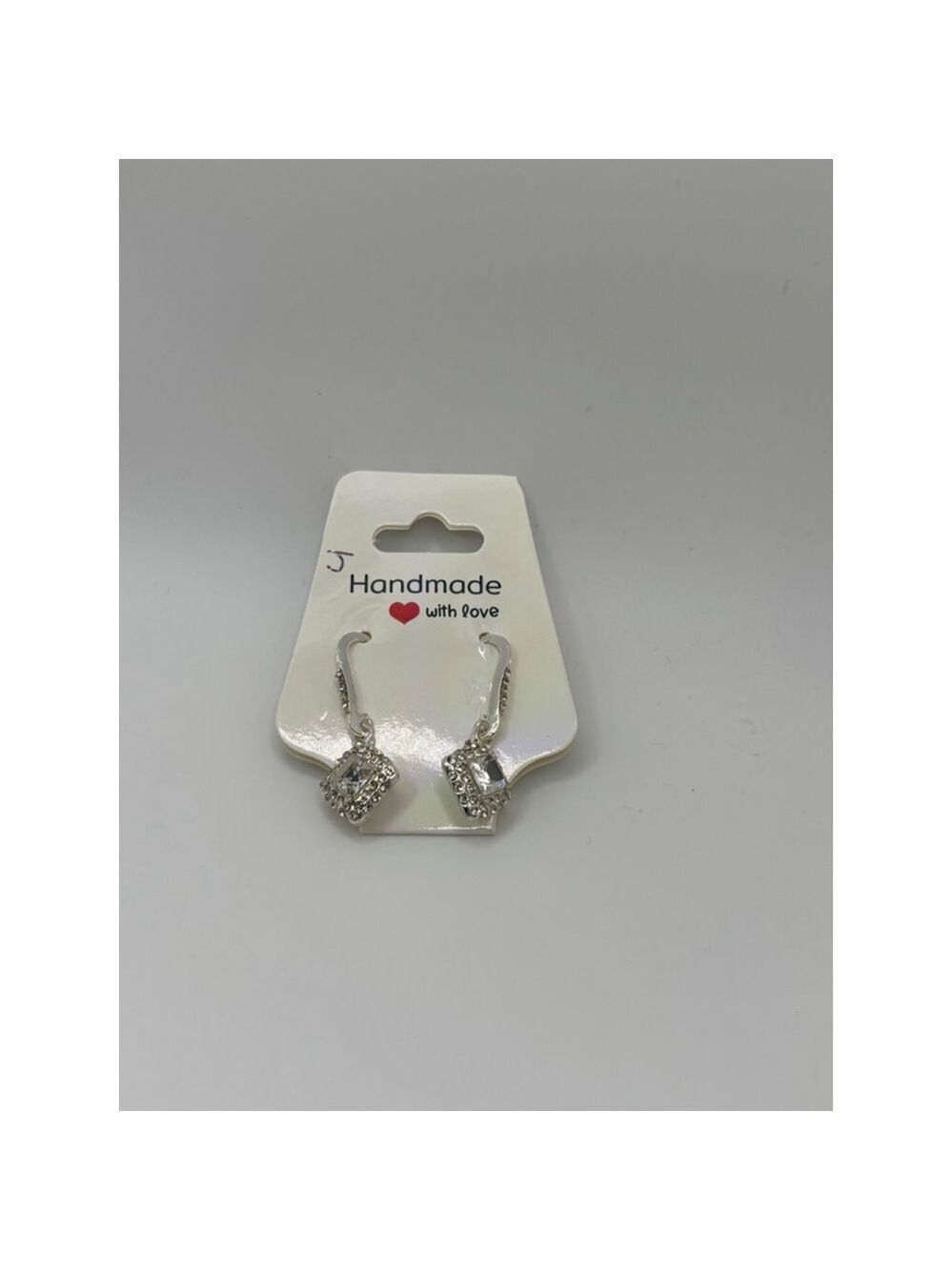 Silver Tone Clear Crystal Drop Earrings